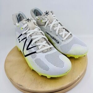 New Balance FreezeLX v4 Shoes Kids 5.5 White Yellow Lacrosse Cleats